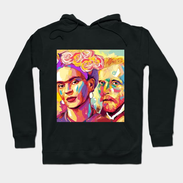 Frida Kahlo and Van Gogh Hoodie by mailsoncello